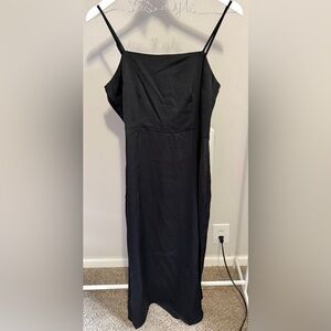 NWT Black Maxi Slip Dress with Spaghetti Straps